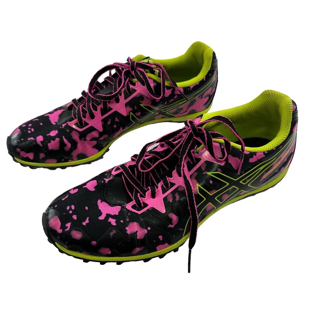 Asias Cross Freak 2 Track Shoes G558Y Size 8/ 39.5 Hit Pink Neon Lime Black